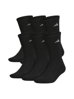 Mens Athletic Socks 6 Pair Cushioned Crew Moisture Wicking Running Gym Training